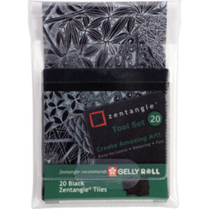 SAKURA    Zentangle Tiles Z20TBGB   20 Stück schwarz