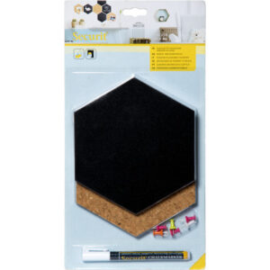 SECURIT   Kreidetafel/Kork Set  HEXAGON FB-CB-HEX schwarz              20x23x2cm