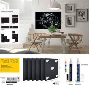 SECURIT   Kreidetafel XXL FB-XXL    6 Stück            40x40x0.2cm