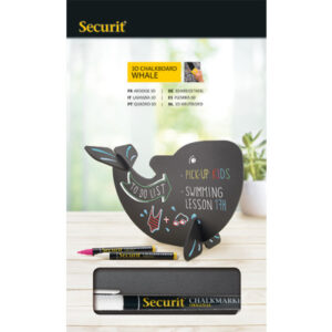 SECURIT   Kreidetafel WHALE T3D-WHALE schwarz           22x14.5x10cm