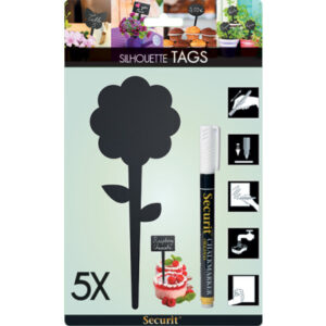 SECURIT   Gartenstecker  SILHOUETTE TAG-FLOWE schwarz             18x7x0.1cm