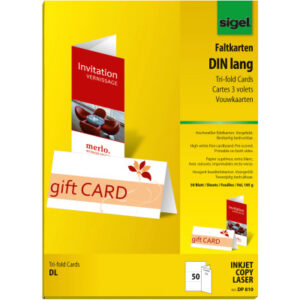 SIGEL     Faltkarten                A6/5 DP810     weiss, 185g           50 Stück