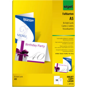 SIGEL     Faltkarten                  A5 DP910     weiss, 185g           50 Stück