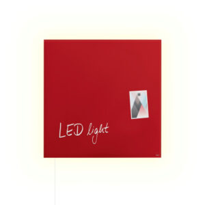 SIGEL     Glas-Magnetboard LED GL402     rot 480x480x15mm
