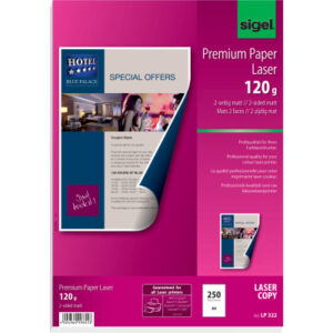 SIGEL     Farblaser-Papier            A4 LP322     120g,matt, weiss     250 Blatt