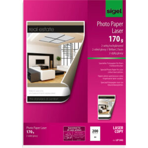 SIGEL     Photo Paper Laser           A4 LP342     170g glossy    doppels.200 Bl.