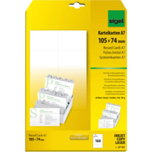 SIGEL     Karteikarten blanko         A7 LP701     weiss                160 Stück
