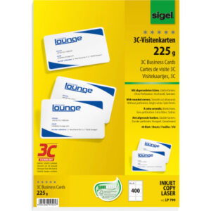 SIGEL     Visitenkarten          85x55mm LP799     weiss, 225g          400 Stück