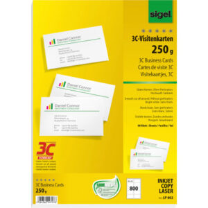 SIGEL     Visitenkarten          85x55mm LP802     weiss, 250g          800 Stück