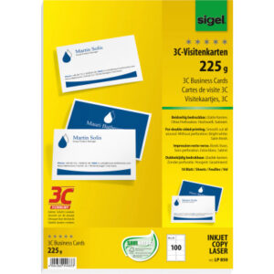 SIGEL     Visitenkarten          85x55mm LP850     weiss, 225g doppels. 100 Stück