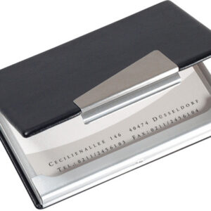 SIGEL     Visitenkarten-Etui     62x95mm VZ131     silber/schwarz      -20 Karten