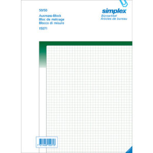 SIMPLEX   Ausmassbuch grün            A4 15071     Durchschreibepapier 50x2 Blatt