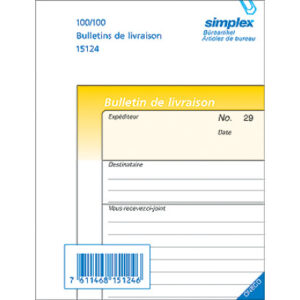 SIMPLEX   Lieferscheine F             A6 15127F    weiss/gelb          50x3 Blatt