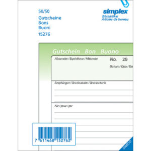 SIMPLEX   Gutscheine                  A6 15277     grün/weiss         100x2 Blatt