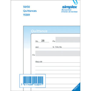 SIMPLEX   Quittungen F                A6 15301F    blau/weiss          50x2 Blatt