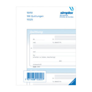 SIMPLEX   Quittungen D                A6 15325     weiss               50x2 Blatt