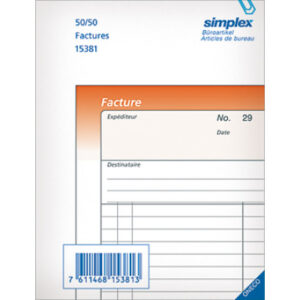 SIMPLEX   Rechnungen F                A5 15401F    orange/weiss        50x3 Blatt