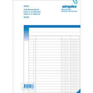 SIMPLEX   Kolonnenbuch                A4 15476     weiss/blau          50x2 Blatt