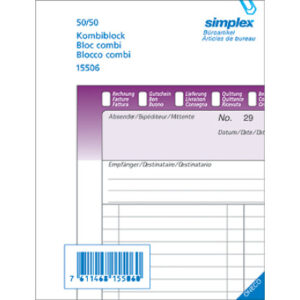 SIMPLEX   Kombiblock D/F/I            A5 15508     weiss               50x3 Blatt