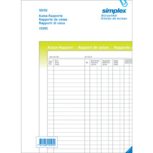 SIMPLEX   Kassa-Rapport               A4 15595     weiss               50x2 Blatt