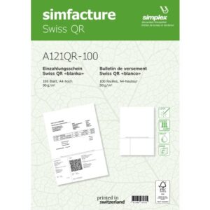 SIMPLEX   Simfacture Swiss QR FSC     A4 A121QR-10 univ.perforiert,90g  100 Blatt