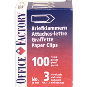 SMART OF. Büroklammern Gr.3 113       vernickelt, 28mm      100 Stk.