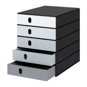 STYRO     Systembox styroval  24x33x32cm 14-8000.9 grau/schwarz 5 Schubladen