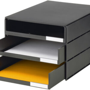 STYRO     Systembox styroval pro öko 14-805190 schwarz/schwarz   3 Schubladen