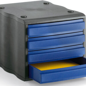 STYRO     Schubladenbox     schwarz/blau 248850039 4 Fächer
