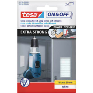 TESA      Klettstreifen On&Off    5x10cm 552280000 weiss                  2 Stück