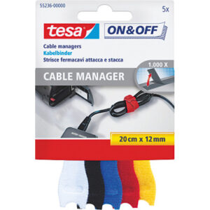 TESA      Kabelbinder on&off   12mmx20cm 552360000 5-farbig               5 Stück