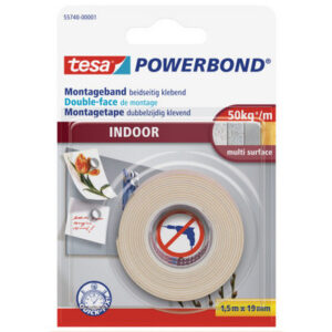 TESA      Powerbond Indoor     19mmx1.5m 557400000 Montageband, doppelseitig