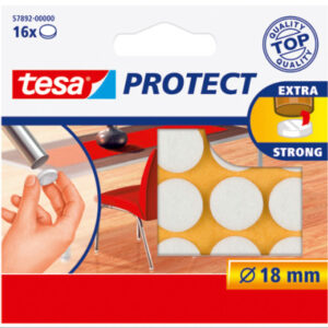 TESA      Filzgleiter Protect       18mm 578920000 weiss, rund           16 Stück