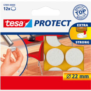 TESA      Filzgleiter Protect       22mm 578930000 weiss, rund           12 Stück