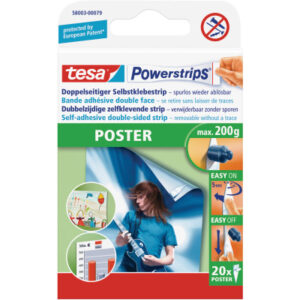 TESA      Powerstrips Poster    20 Stück 580030007 ablösbar, Belastbarkeit 200g