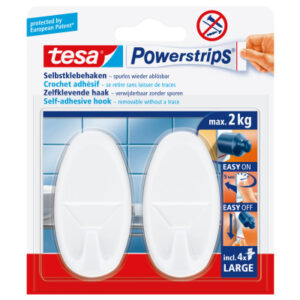 TESA      Powerstrips Haken 580130004 weiss, 2 Stück