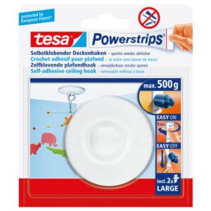 TESA      Powerstrips Deckenhaken 580290002 weiss, Belastbarkeit 500gr.