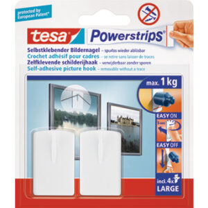 TESA      Powerstrips Bilder-Nagel 580310002 weiss, Kapazität 1kg   2 Stück