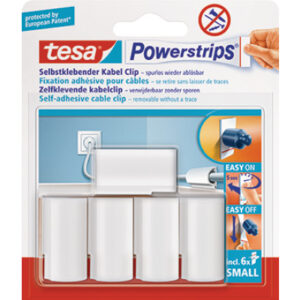 TESA      Powerstrips Kabel-Clip 580350001 bis 8mm Kabelstärke    5 Stück