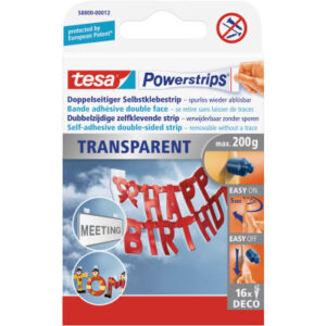 TESA      Powerstrips Deco      16 Stück 588000001 transparent, doppelseitig