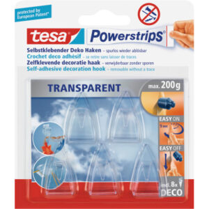 TESA      Powerstrips Deco Haken 589000001 transparent   5 Haken/8 Strips
