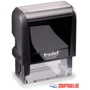TRODAT    Stempel Comptabilisé 4912COMPT blau/rot               47x18mm
