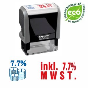 TRODAT    Stempel inkl. 7,7% MwSt. 4912INKLU blau/rot               47x18mm