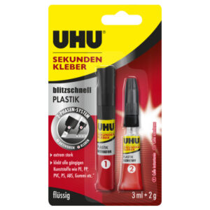 UHU       Sekundenkleber PLASTIK 46140     blitzschnell, flüssig   2g+3ml