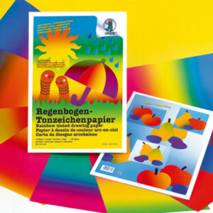 URSUS     Tonzeichenpapier       23x33cm 15210099  130g, Regenbogen ass. 10 Blatt