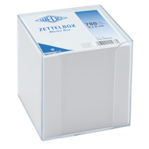 WEDO      Zettelbox 9x9cm 270265016 transp. 700Bl. weiss
