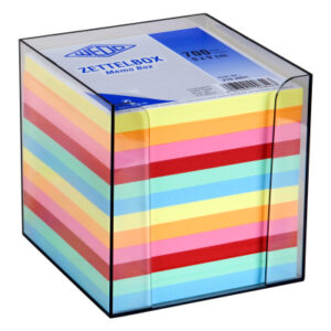 WEDO      Zettelbox 9x9cm 2702651   rauchglas inkl. 700Bl. Ass.
