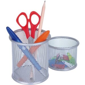 WEDO      Stifteköcher OFFICE 65454     2er-Set Metall silber