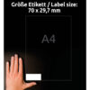 AVERY ZW. Universal-Etiketten  70x29.7mm 3489      weiss      3000 Stk./100 Blatt – Bild 4