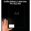 AVERY ZW. Universal-Etiketten  70x42,3mm 3652-10   weiss        210 Stk./10 Blatt – Bild 4